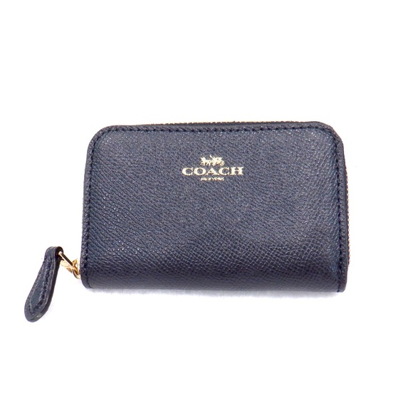 COACH Navy Zip Around Coin Case - Picture 7 of 9